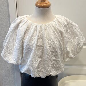 EUC Endless Rose Elegant White Puff Sleeve Blouse